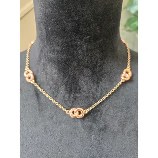 Photo of Gold Tone Double Circle Link Delicate Necklace