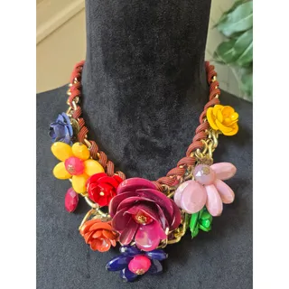Photo of Multicolor Chunky Floral Statement Necklace
