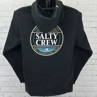 Photo of Salty Crew Hoodie S Small Black Pullover Sweatshirt Fishing Surf Graphic Logo