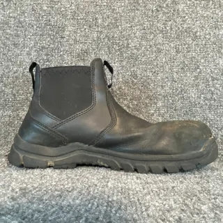 Photo of Danner Comfort Men 9 Black Leather Lookout Pull on Steel Toe Military Work Boots
