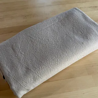 Photo of Cotton Tablecloth Hemstitch Beige Natural Textured 92 x 56 Rectangle Table Linen