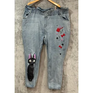 Photo of Kiki's Delivery Service Jiji Cat 4X Hot Topic Her Universe Embroidered Mom Jeans