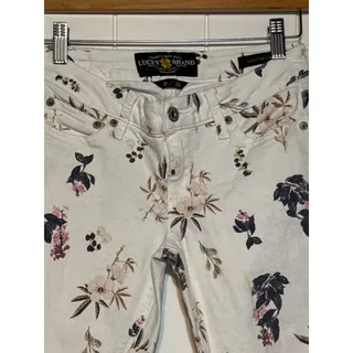 Photo of Lucky Brand Lolita Capri Jeans Womens 25 Floral Print Cropped Skinny Stretch