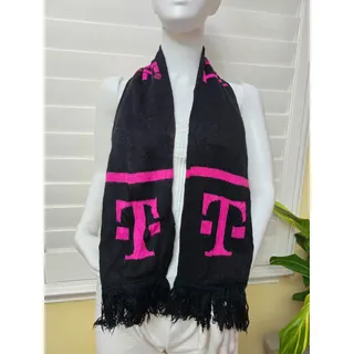 Photo of Black TMobile Tuesday Logo Fringe Cozy 90s Scarf OSFM