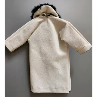 Photo of Vintage Barbie Midge White Vinyl Coat With Black Fur Trim