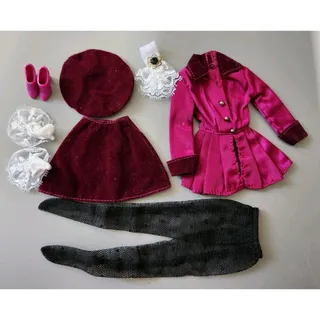 Photo of Vintage Barbie Midge Burgundy & Black Outfit