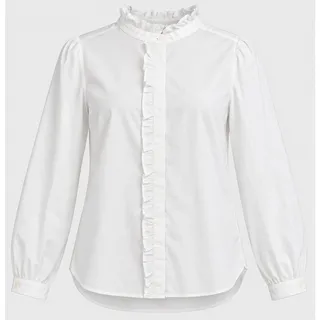 Photo of LOFT Large White Ruffle Front Blouse Long Sleeve High Neck Victorian Romantic Cottagecore