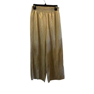 Photo of Ellen Tracy cream wide leg linen blend pants XS 