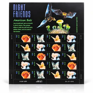 Photo of 2002 USPS Night Friends American Bats 37¢ Stamps Full Sheet of 20 Mint Unused