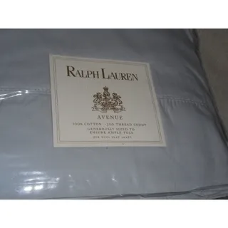 Photo of Ralph Lauren Avenue Peninsula Gray 300 Thread Count Poplin King Flat Sheet
