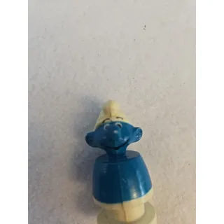 Photo of Vintage Little People-like Figure BLUE SMURF 1980's Peyo Illco School Bus Part