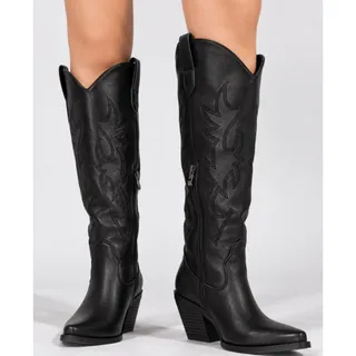 Photo of Ga. MSRP $130 NWOB PASUOT BLACK EMBROIDERED WESTERN COWBOY BOOTS ♡SIZE 8½♡