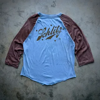 Photo of Vintage 70s Schlitz Beer Promo Baseball Tee Sunfaded L