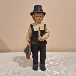 Photo of Costco Hand Painted Pilgrim Family 14" Thanksgiving Figure