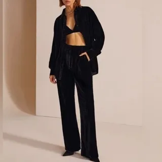 Photo of Favorite Daughter The Ollie Mid Waist Velvet Wide Leg Pants size 4