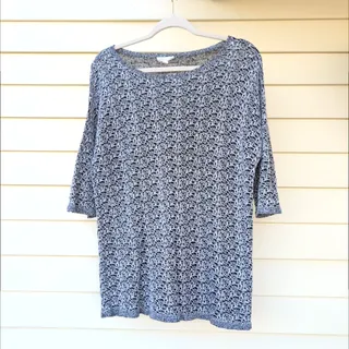 Photo of Eileen Fisher Italian Organic Linen Blend Textured LagenLook Boxy Top Women'sXL