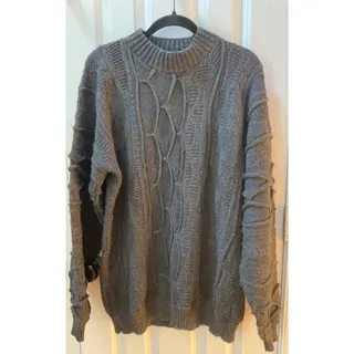 Photo of Authentic COOGI Australia Vintage 3D Cable Knit Sweater Grey Men's XL Vintage