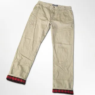 Photo of 10.Deep Tan Slim-Fit Pants with Flannel Cuff - 36x32