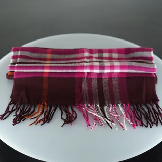 Photo of V.Fraas Maroon & White Acrylic Scarf