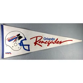 Photo of Vintage Orlando Renegades USFL Pennant Rare 1980s Football Felt Banner USA
