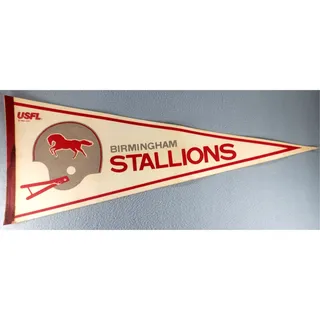Photo of Vintage Birmingham Stallions USFL Pennant Rare 1982 Football Banner USA