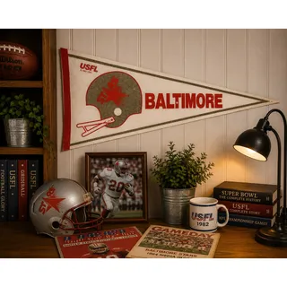 Photo of Vintage Baltimore Stars USFL Pennant Rare 1982 Football Felt Banner USA