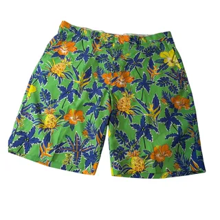 Photo of  RARE RLX Ralph Lauren Golf Shorts Green Mens Size 36 Floral Tropical Stretch