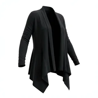 Photo of Carmen Marc Valvo Navy Draped Waterfall Cardigan - M