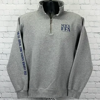 Photo of Mt Juliet Christian Academy FFA 2022 2023 Quarter Zip Sweatshirt M Medium Gray