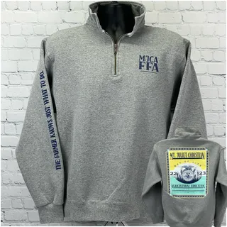 Photo of Mt Juliet Christian Academy FFA 2022 2023 Quarter Zip Sweatshirt M Medium Gray