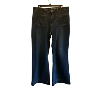 Photo of Flying Banana high waisted wide leg patch pocket blue jeans size 14S