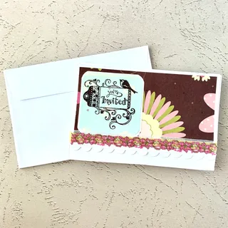 Photo of You're Invited - Birdie Spring Flower - 4x6 Cards with Envelopes
