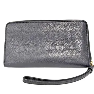 Photo of Coach Women's Zip Around Black Large Phone Wallet