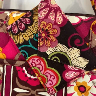 Photo of Vera Bradley Mod Floral Pink Laptop Portfolio Case Bag & Small ID/Wallet Set