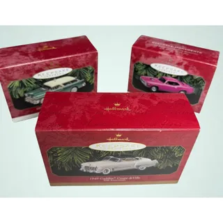 Photo of Hallmark Classic American Cars Vintage Ornament Lot 3 Boxed