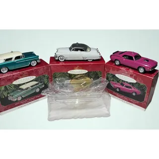 Photo of Hallmark Classic American Cars Vintage Ornament Lot 3 Boxed