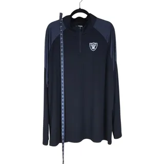 Photo of Las Vegas Raiders Pullover Men 2XL Black Gray NFL 1/4 Zip Athletic Team Apparel