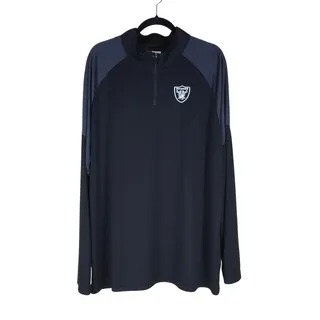 Photo of Las Vegas Raiders Pullover Men 2XL Black Gray NFL 1/4 Zip Athletic Team Apparel
