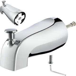 Photo of Universal Slip-On Tub Spout with Diverter, 5 in Chrome Bathtub Faucet-CHROME