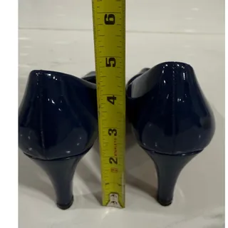 Photo of East 5th Navy Blue Patent Peep Toe Pumps Stiletto Heels Formal Office Dress 8.5M