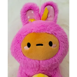 Photo of Smoko Tayto Potato Easter Bunny Pink Plush with Baby Chick 8" Kawaii