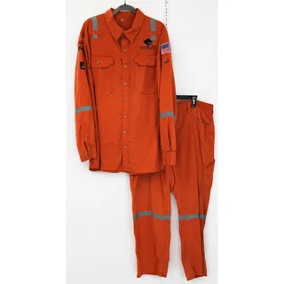 Photo of CRUDE FR Diamond Offshore Work Shirt Pants Set LG Tall 36x30 Flame Resistant