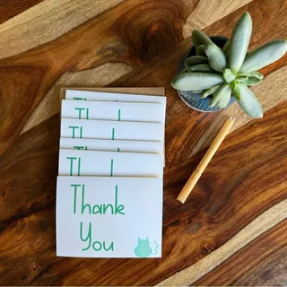 Photo of Thank You Cards Greeting Cards Blank Notes for Cat Lover Stationery Set of 6 