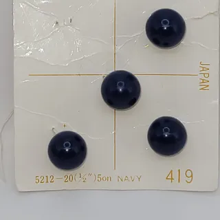Photo of Le Bouton buttons 4 round Navy 5212 sz20 shank Vintage Costume Crafting Japan