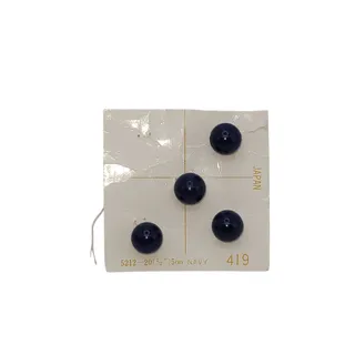 Photo of Le Bouton buttons 4 round Navy 5212 sz20 shank Vintage Costume Crafting Japan