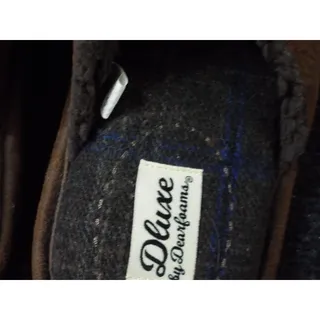 Photo of Men's Dluxe Dearfoam Slippers Faux Leather Brown Size Medium 9-10