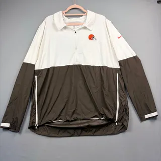 Photo of Cleveland Browns Pullover Nike NFL On Field 1/2 Zip Windbreaker Jacket Men's XXL