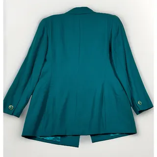 Photo of Morgan Taylor TNT Vintage 100% Wool Teal Double Breasted Blazer Women’s Size 10