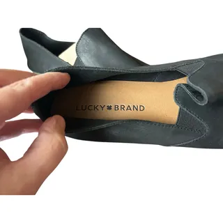 Photo of Lucky Brand Cahill Slip on flats black suede 9M 
