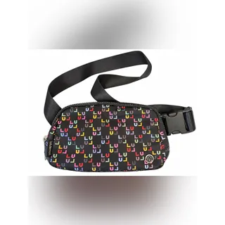 Photo of Lululemon Everywhere Belt Bag Black Multicolor Logo Print NWT